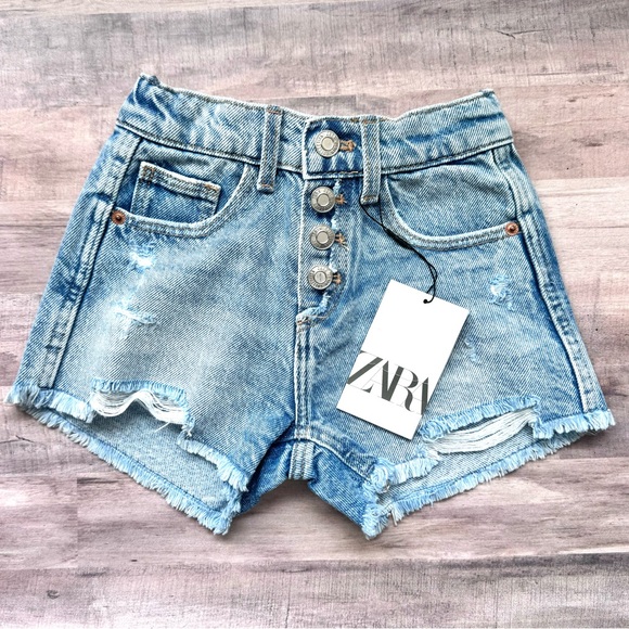 Zara Girls Distressed Shorts 6 - Picture 4 of 9